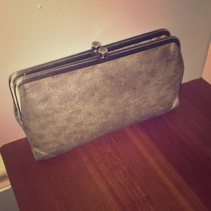 Lauren Hobo Wallet - gold metallic animal print